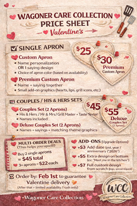 Couples Valentine Apron Set (2 Aprons)