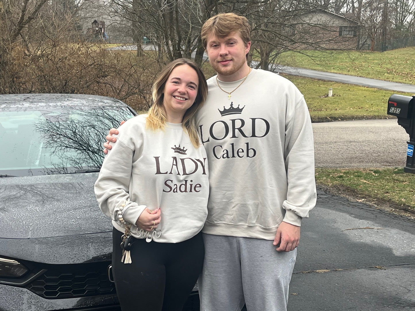 Personalized Couples Crewneck Set - Custom Lord & Lady Matching Sweatshirts