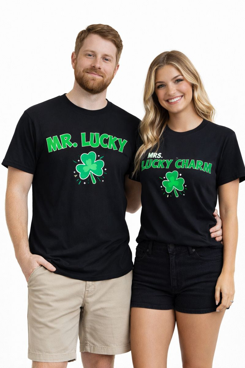 Mr. Lucky & Mrs. Lucky Charm - St. Patrick's Day Couples Matching Shirts