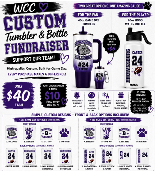 Brownsburg Bulldogs Custom Tumbler & Bottle Fundraiser