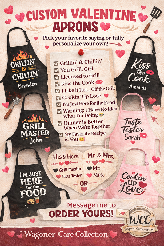 Couples Valentine Apron Set (2 Aprons)