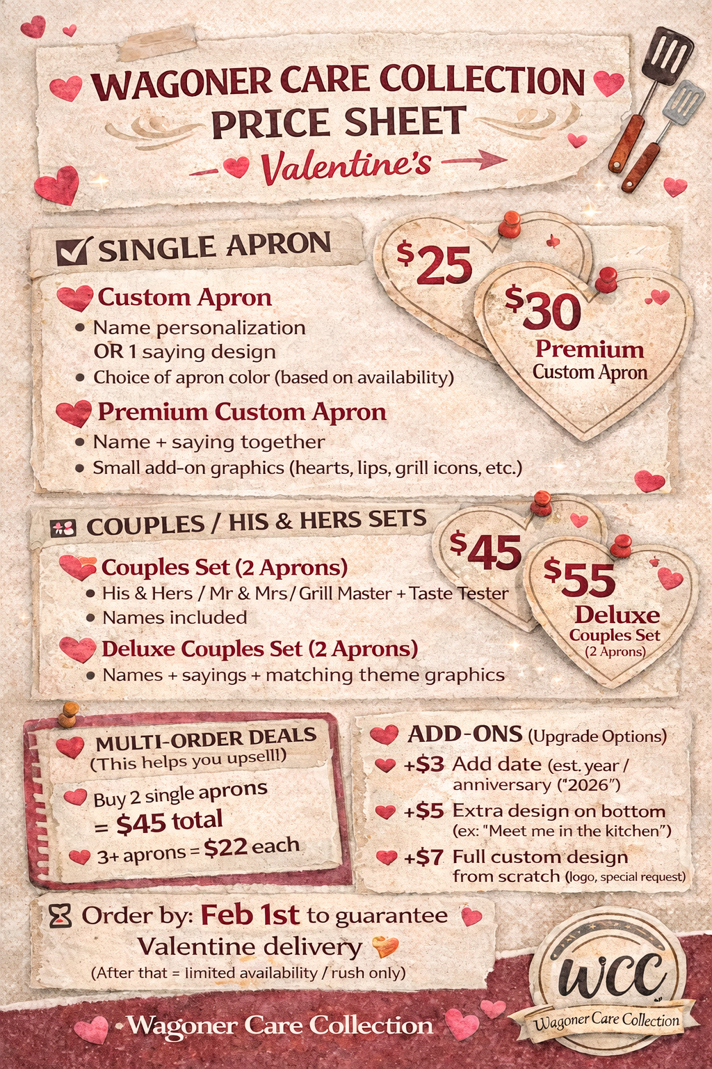 Custom Valentine Apron