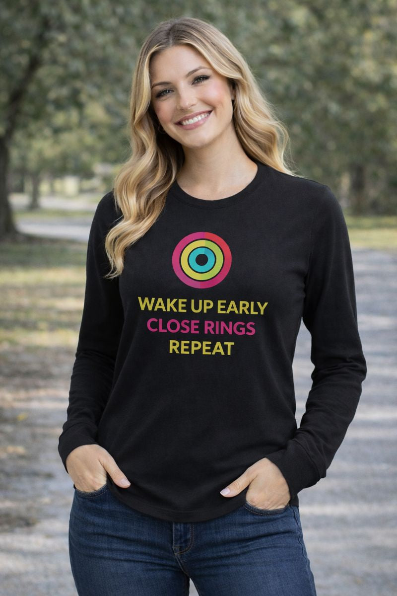 Wake Up Early Close Rings Repeat - Motivational Fitness Tank