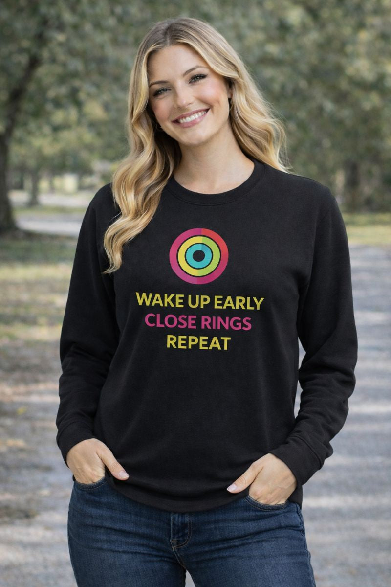 Wake Up Early Close Rings Repeat - Motivational Fitness Tank