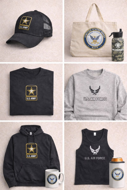 Military Support Apparel - Army, Navy, Air Force Pride