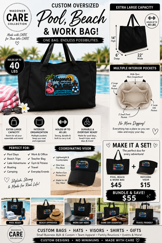Custom Oversized Pool, Beach & Work Bag
